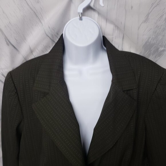 NWT Sharagano Olive Striped Blazer Office Casual Boho Minimalist 18 - Picture 2 of 11